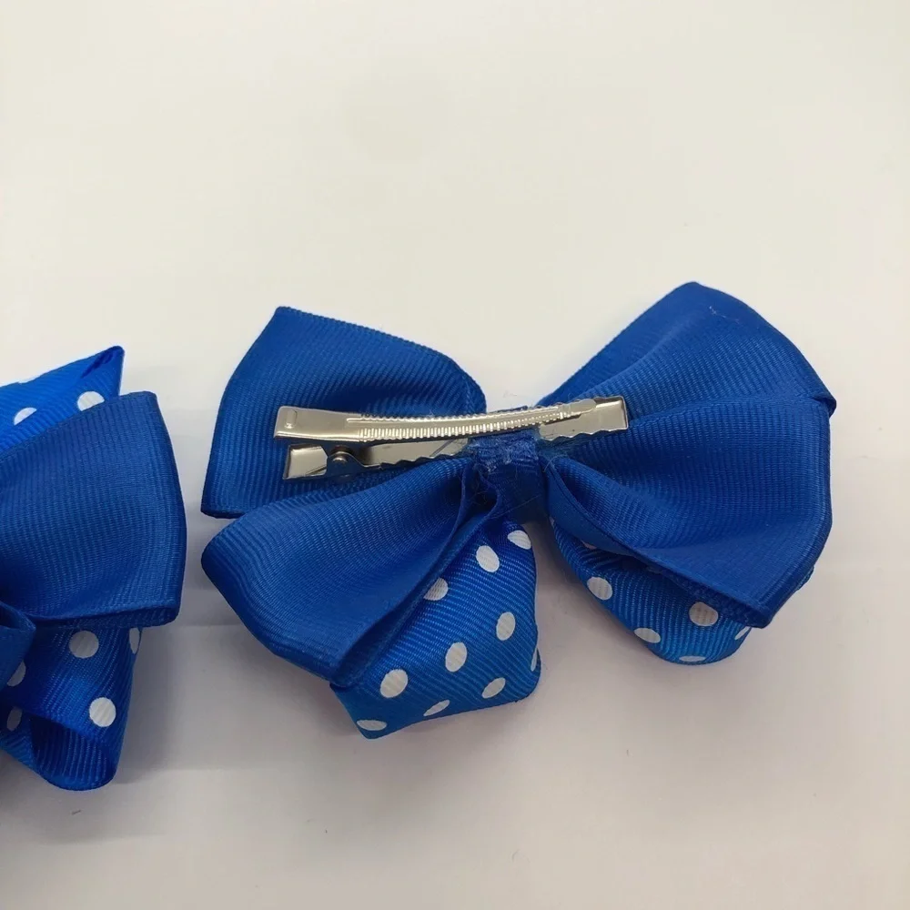 Joshelin Blue & White Polka Dot Bows Piggies Pigtails